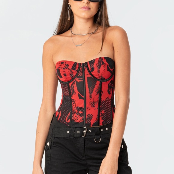 Edikted Aly Mesh Corset Top - Picture 3 of 7